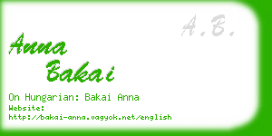 anna bakai business card